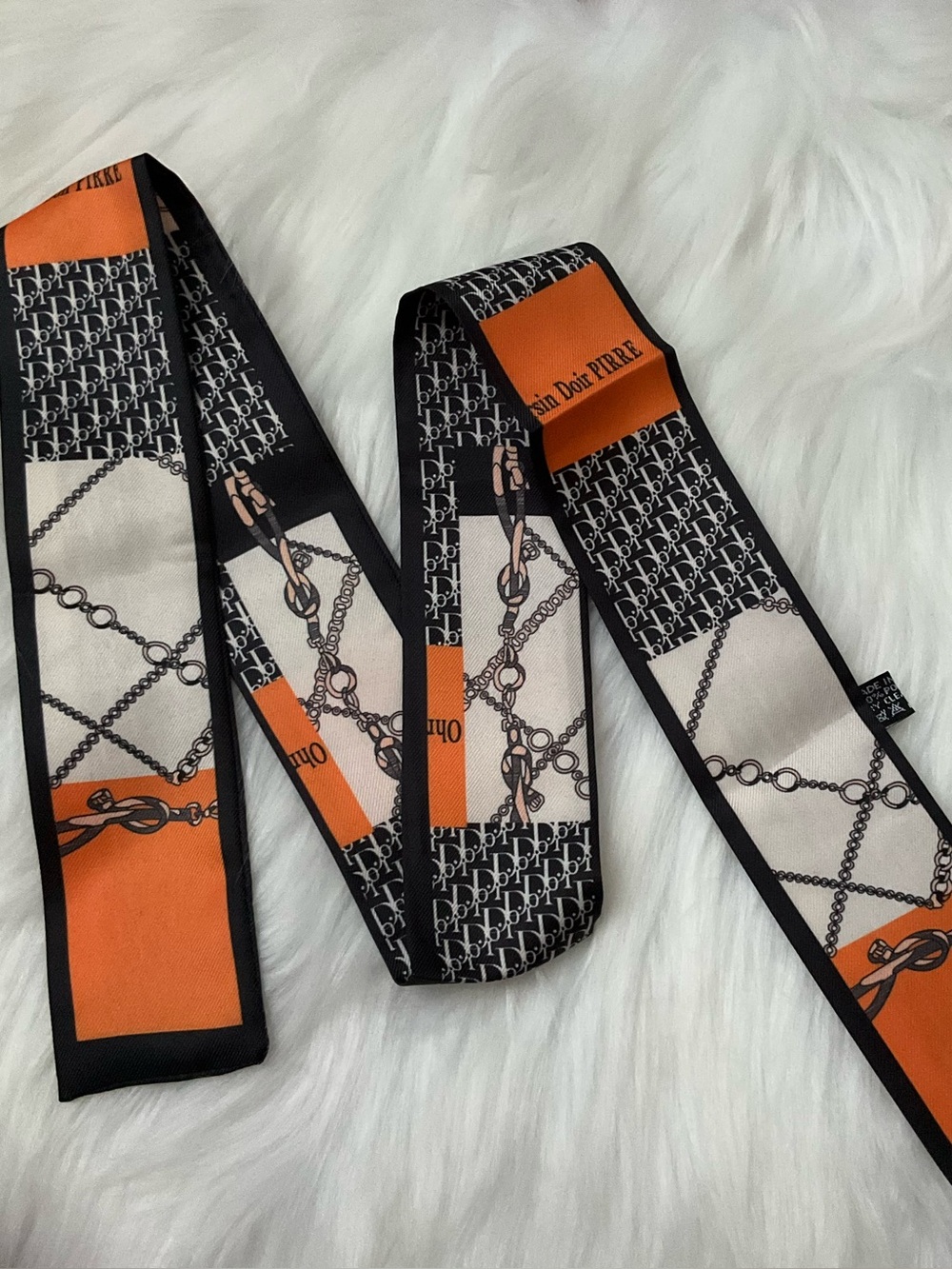 Orange & Black Silk Scarf Ribbon